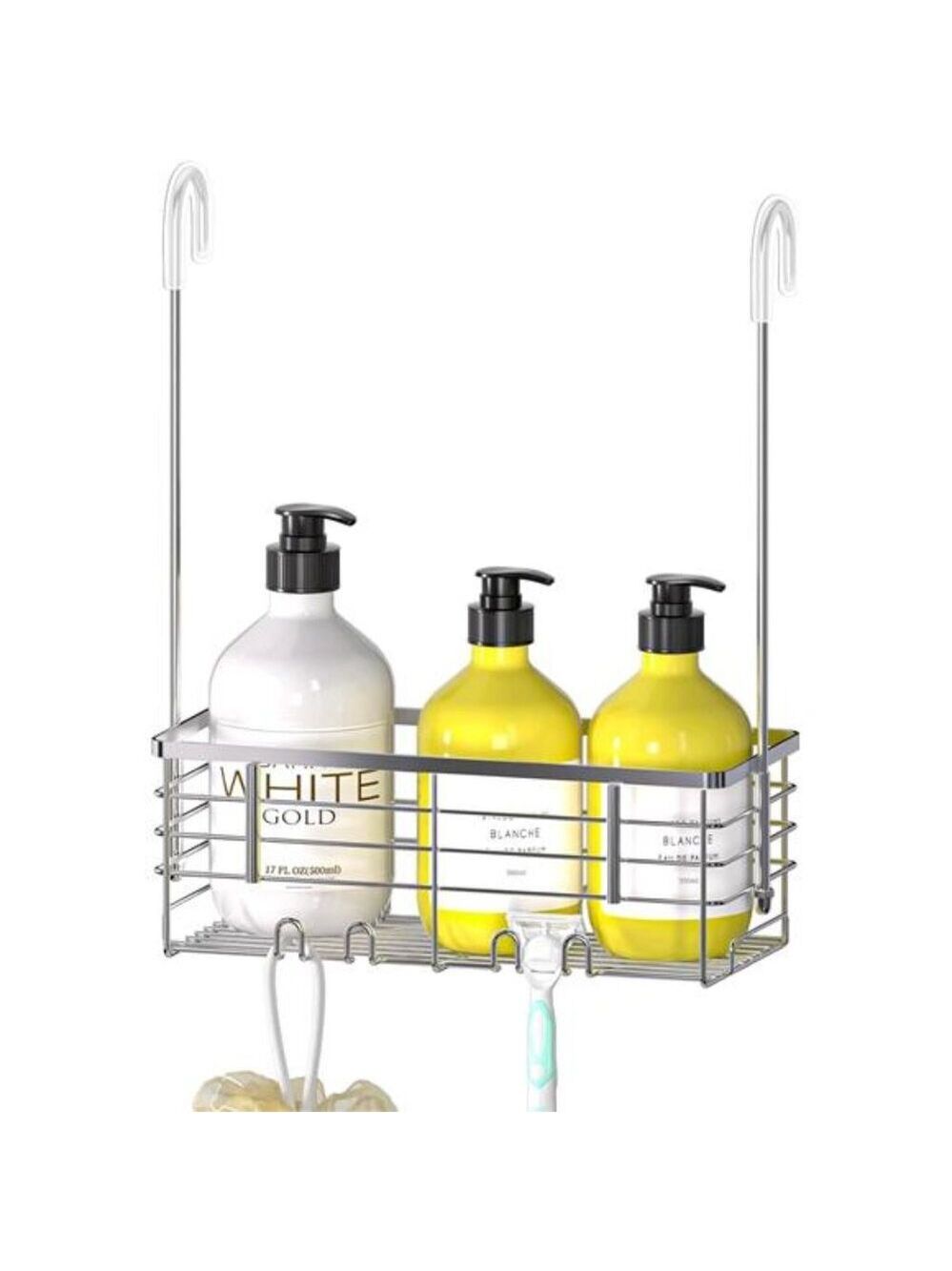 Hanging shower organizer over door shower caddy basket rust resistant bathroom